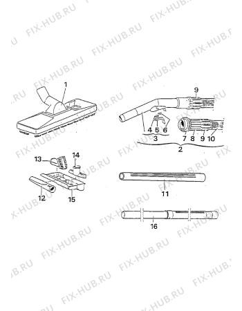 Взрыв-схема пылесоса Acec AT262E - Схема узла Accessories